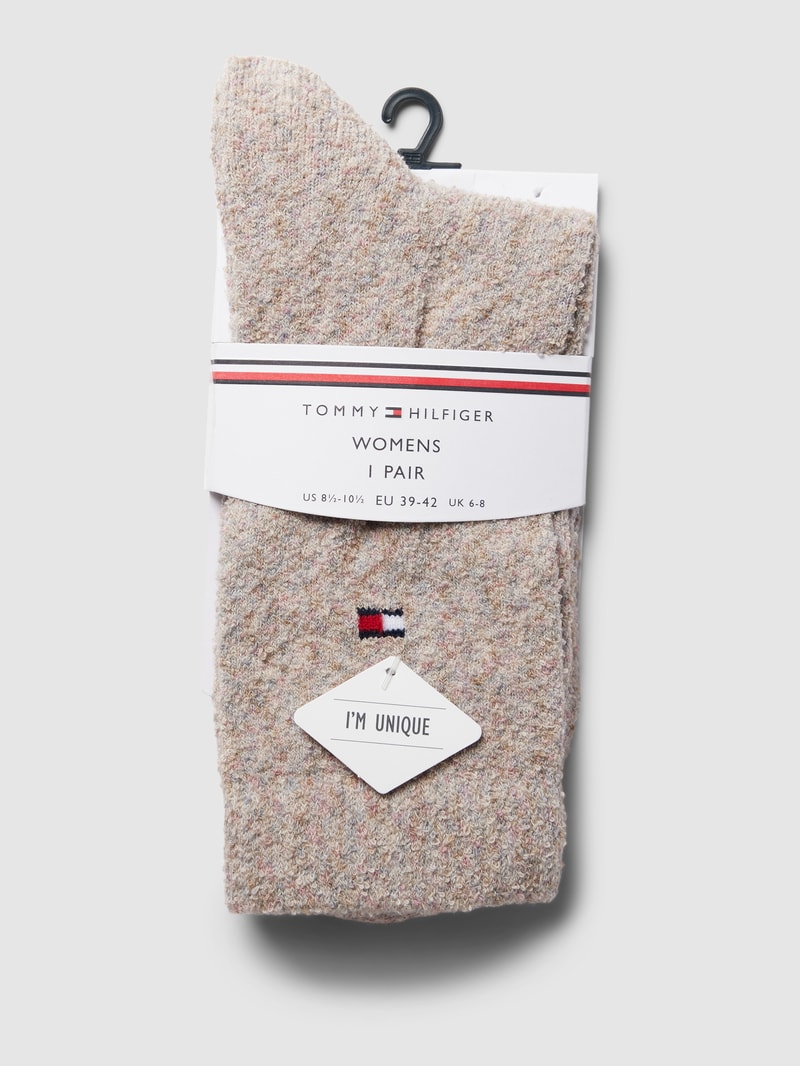 Socken mit Label-Stitching in rosé