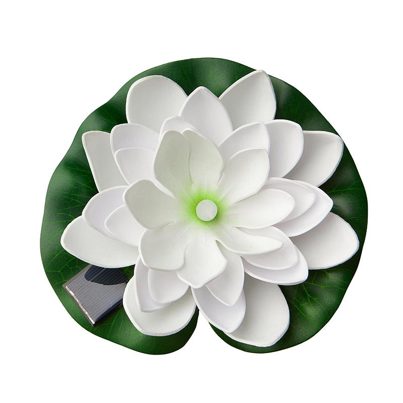 Home Lotus flyteblomst 17 cm solcelle hvit