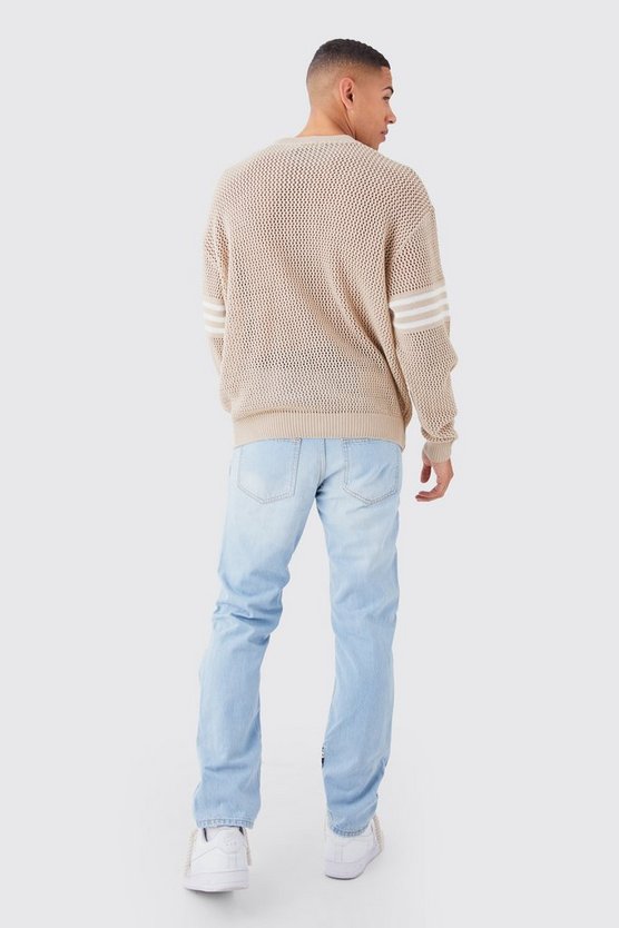 Lockere Patchwork Jeans mit Print