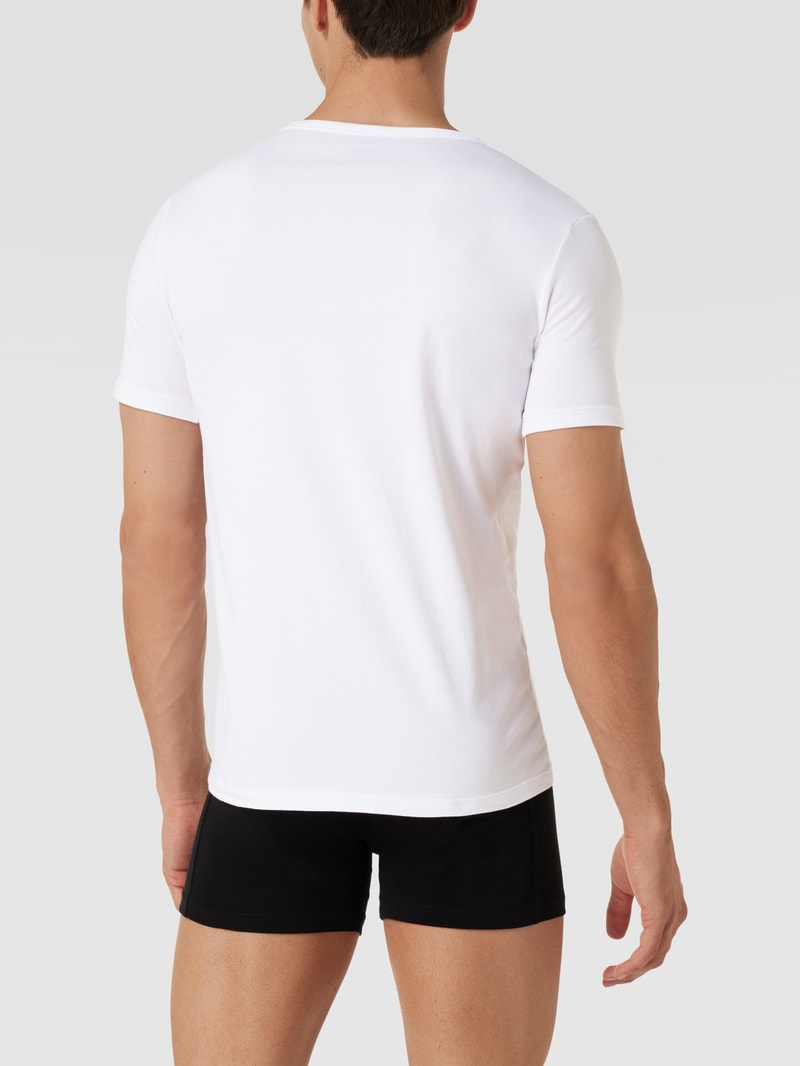 T-Shirt mit Label-Detail im 2er-Pack in weiß