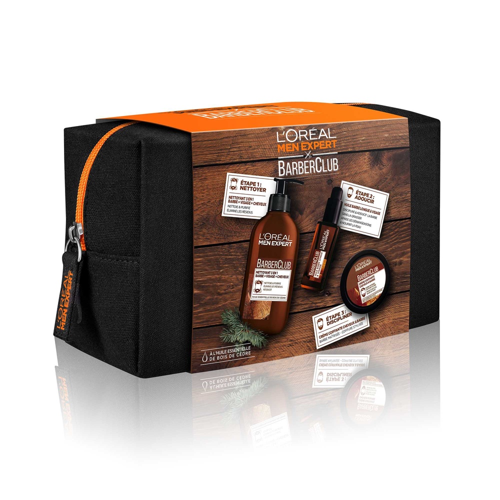 L'Oréal Paris Men Expert BarberClub Trousse 3 produits de soin de la barbe et du visage pour Homme