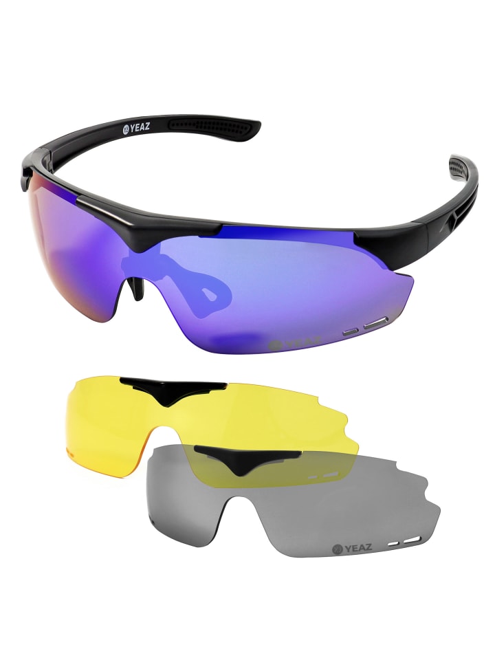 YEAZ SUNUP Set Magnet-Sport-Sonnenbrille in mattschwarz günstig kaufen onesize