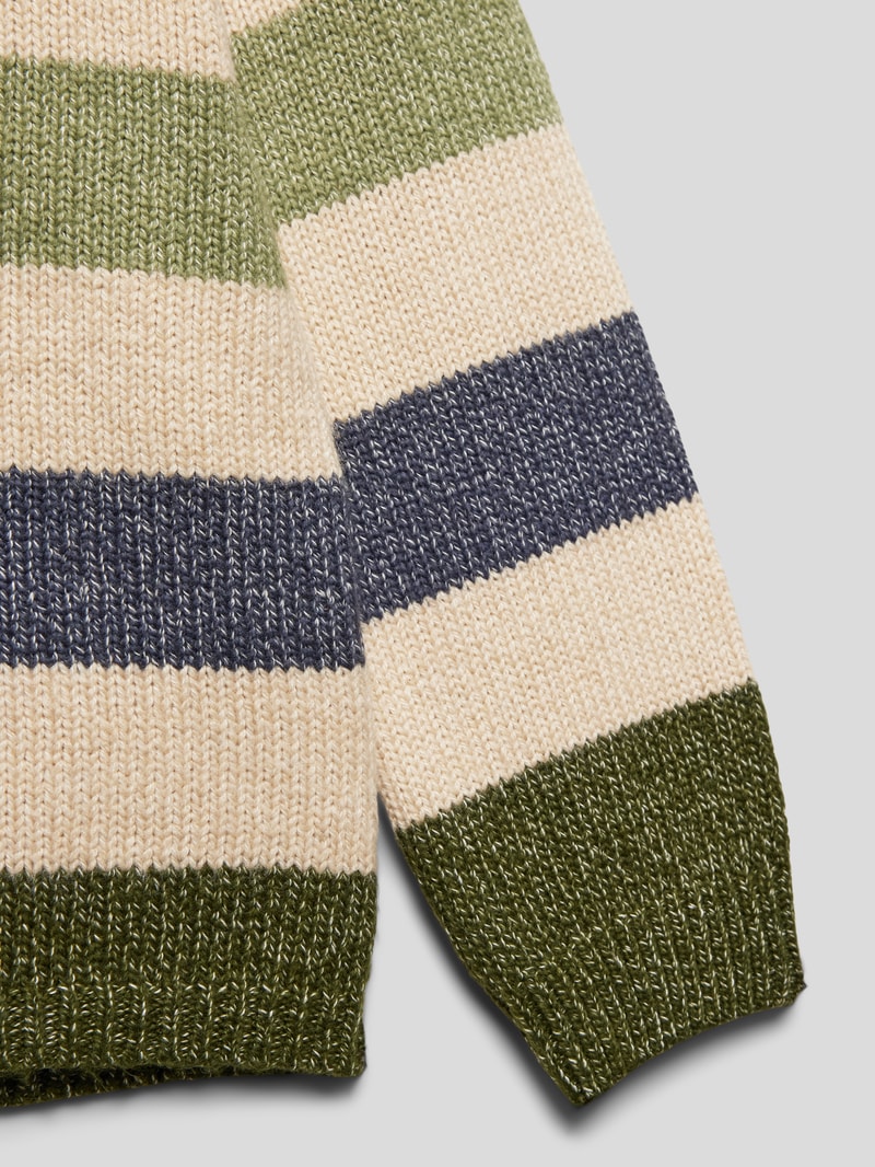 Strickpullover mit Blockstreifen in offwhite