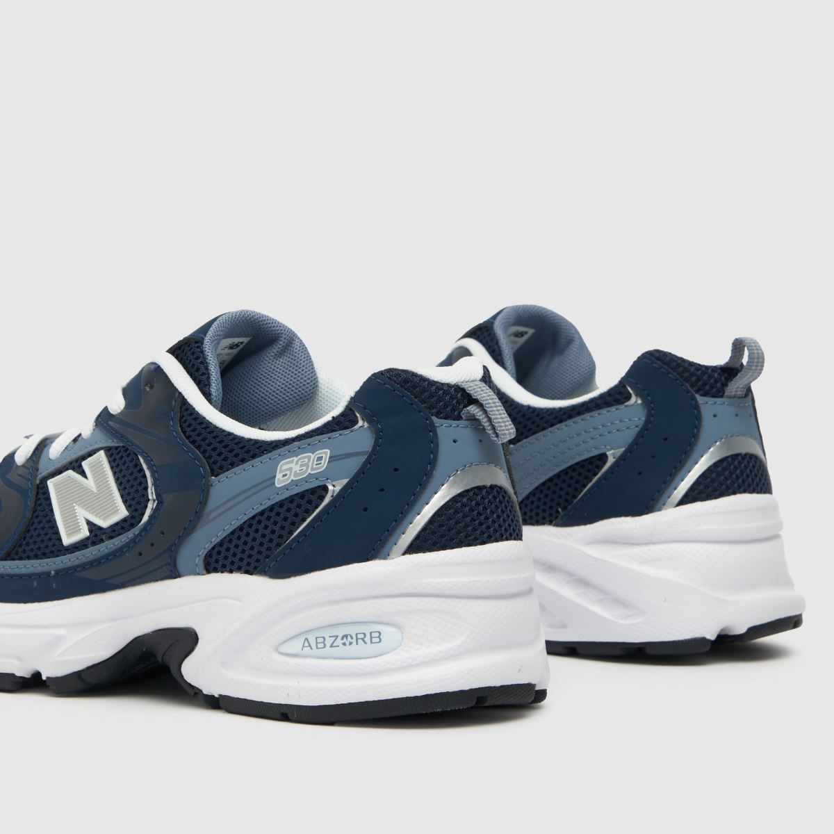 New Balance marinblå och vita 530 pojkar/ungdomsskor