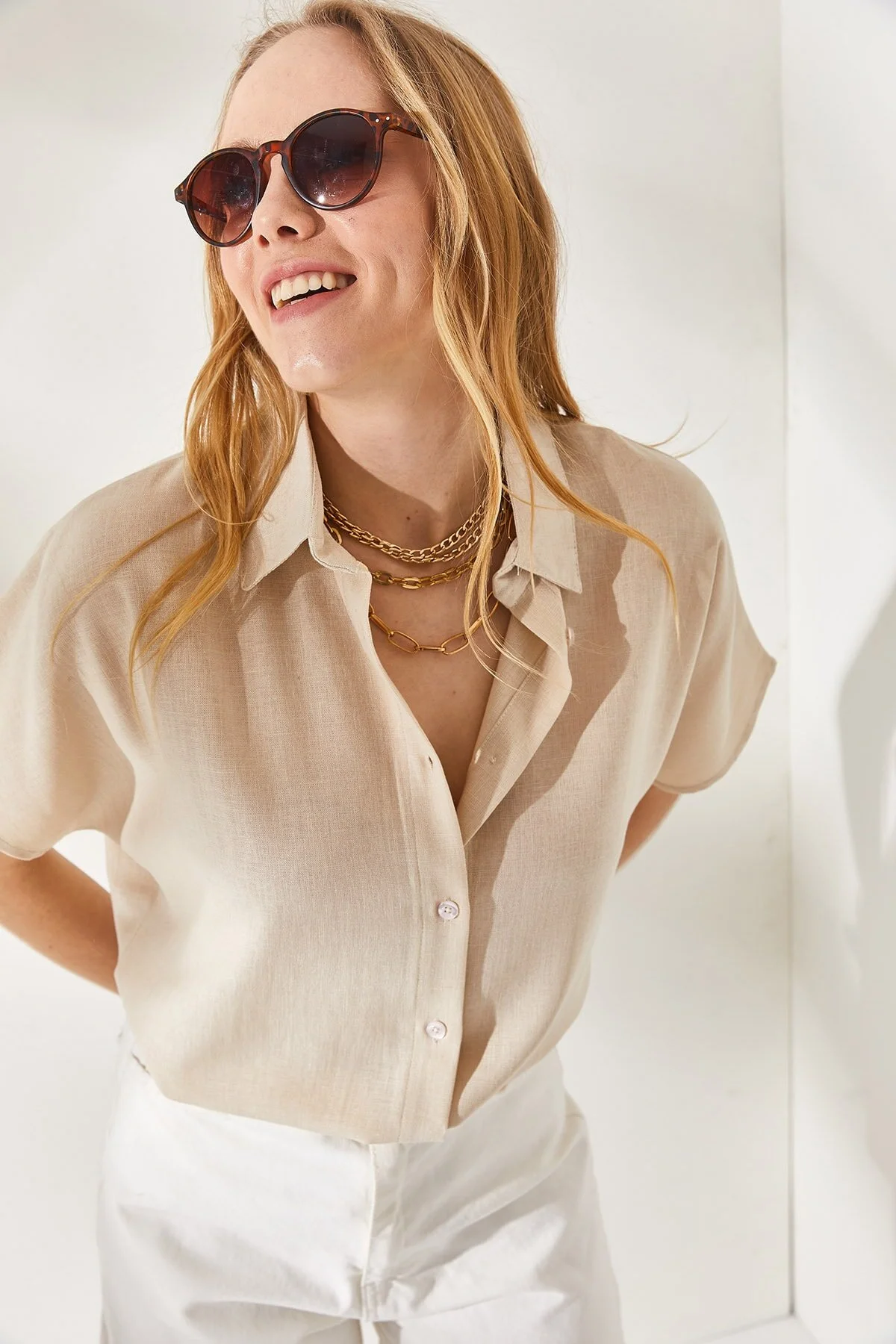 Olalook  Hemd - Beige - Oversized