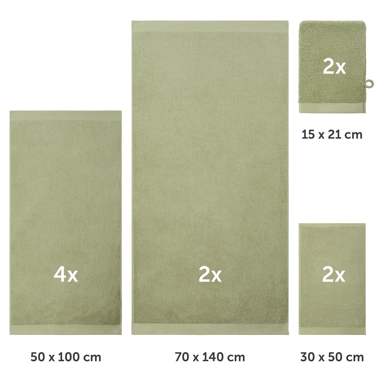 Blumtal Handtuch Set Blumtal 10 Teilig - Handtücher Set 100% Baumwolle, weich und saugstark, Frottee, (10er Set), 2 Bade-, 4 Hand-, 2 Gästetücher + 2 Waschlappen