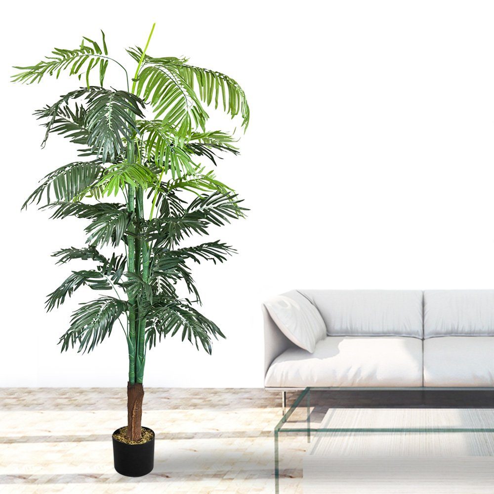 Kunstpalme Palmenbaum Palme Arekapalme Kunstpflanze Künstliche Pflanze 170cm, Decovego, Höhe 170 cm