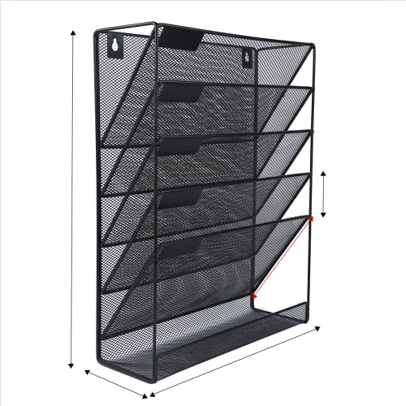 CALIYO Zeitungsständer Zeitschriftenhalter Wand, Prospekthalter A4, Zeitschriften Wandhalter, 32.3 x 10.5 x 42.5 cm, schwarz