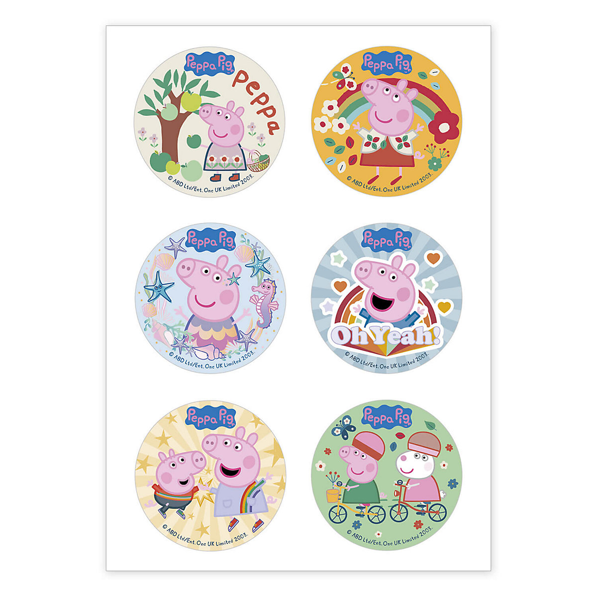 Essbare Muffinaufleger Peppa Wutz, rund, 5.8cm