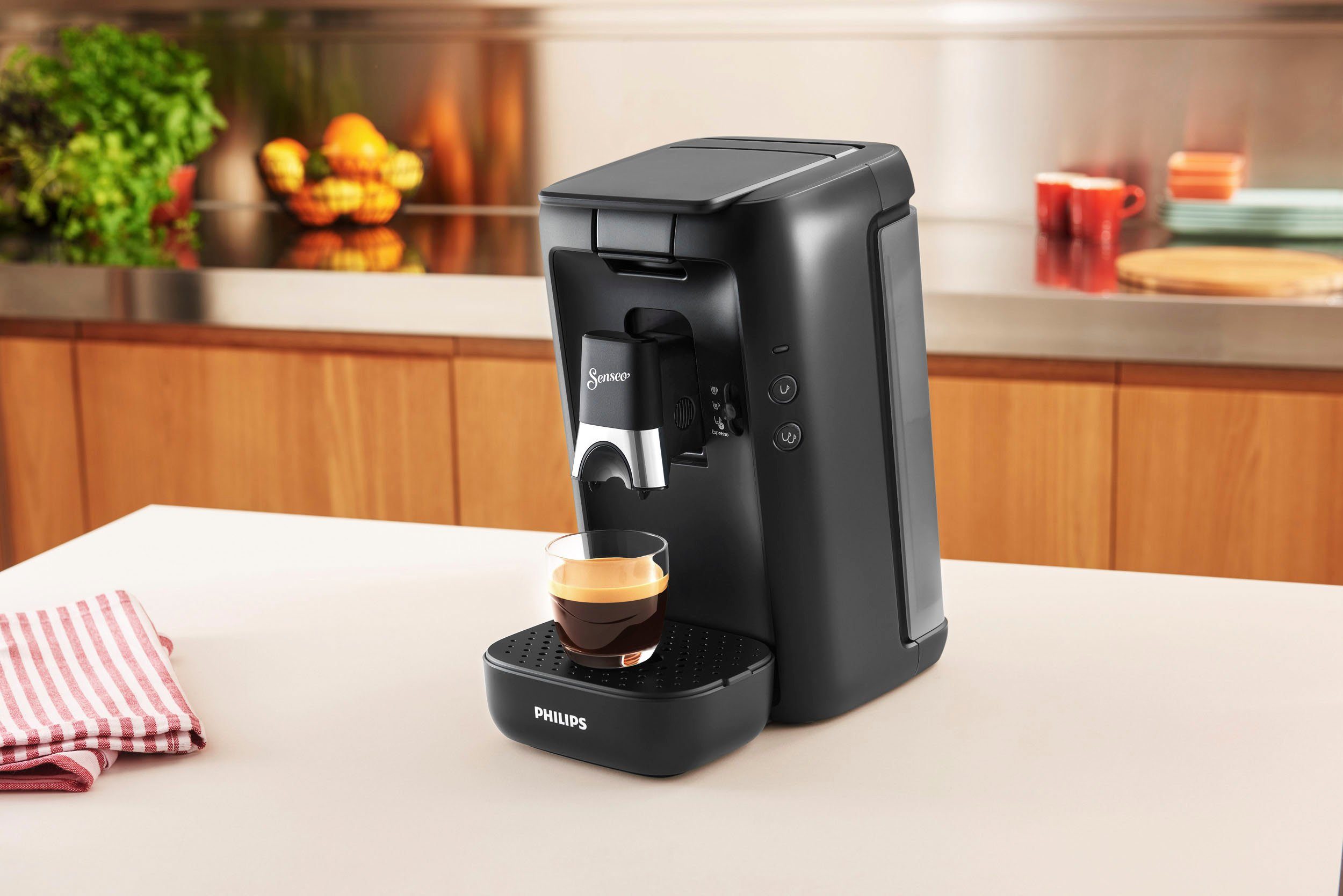 Philips Senseo Kaffeepadmaschine Maestro CSA260/65, aus 80% recyceltem Plastik, +3 Kaffeespezialitäten, Memo-Funktion, 200 Senseo Pads kaufen und bis 64 € zurückerhalten