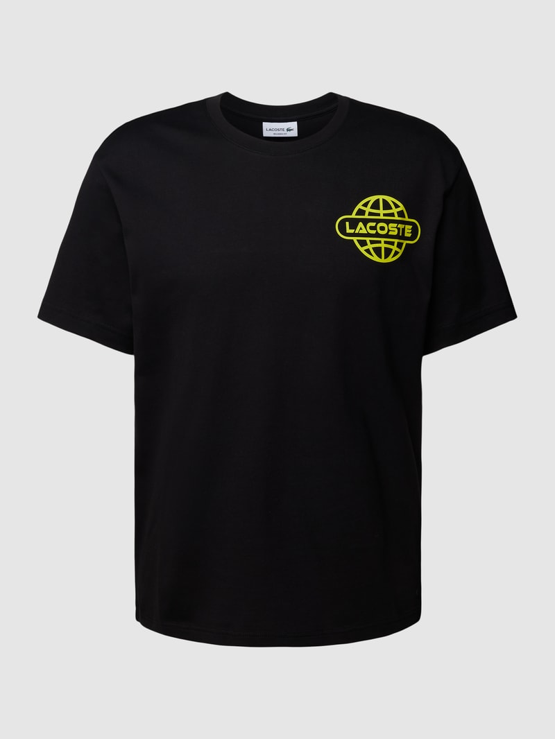 T-Shirt mit Label-Print in schwarz