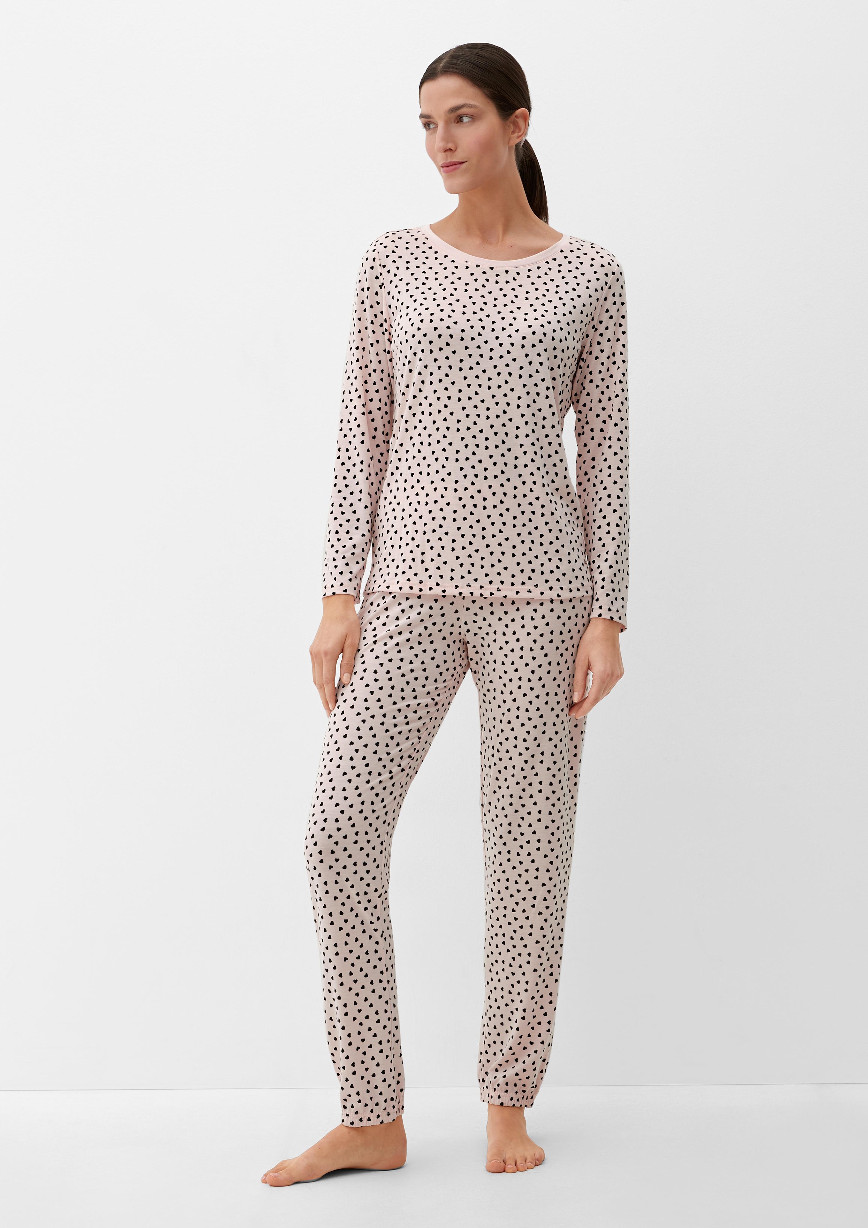 Pyjama-Set mit Herzchenmuster  6008009-40A2