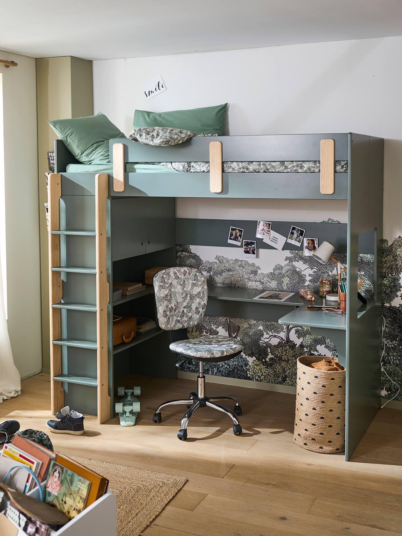 Vertbaudet Kinder Kombi-Hochbett EVEREST XXL - khaki
