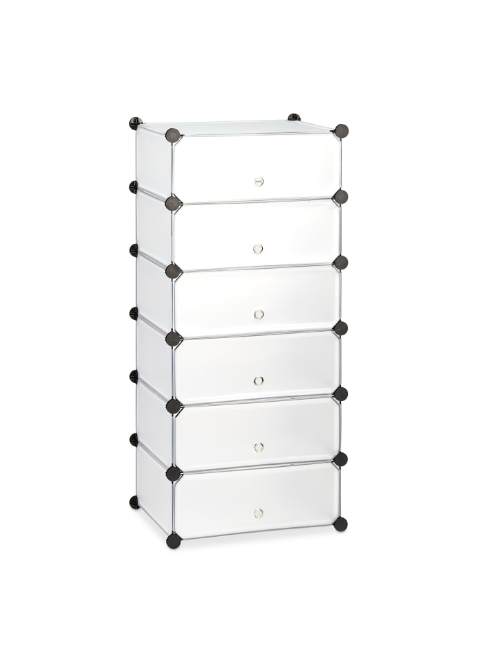 relaxdays Schuhschrank in Transparent - (B)49 x (H)107 x (T)37 cm günstig kaufen onesize