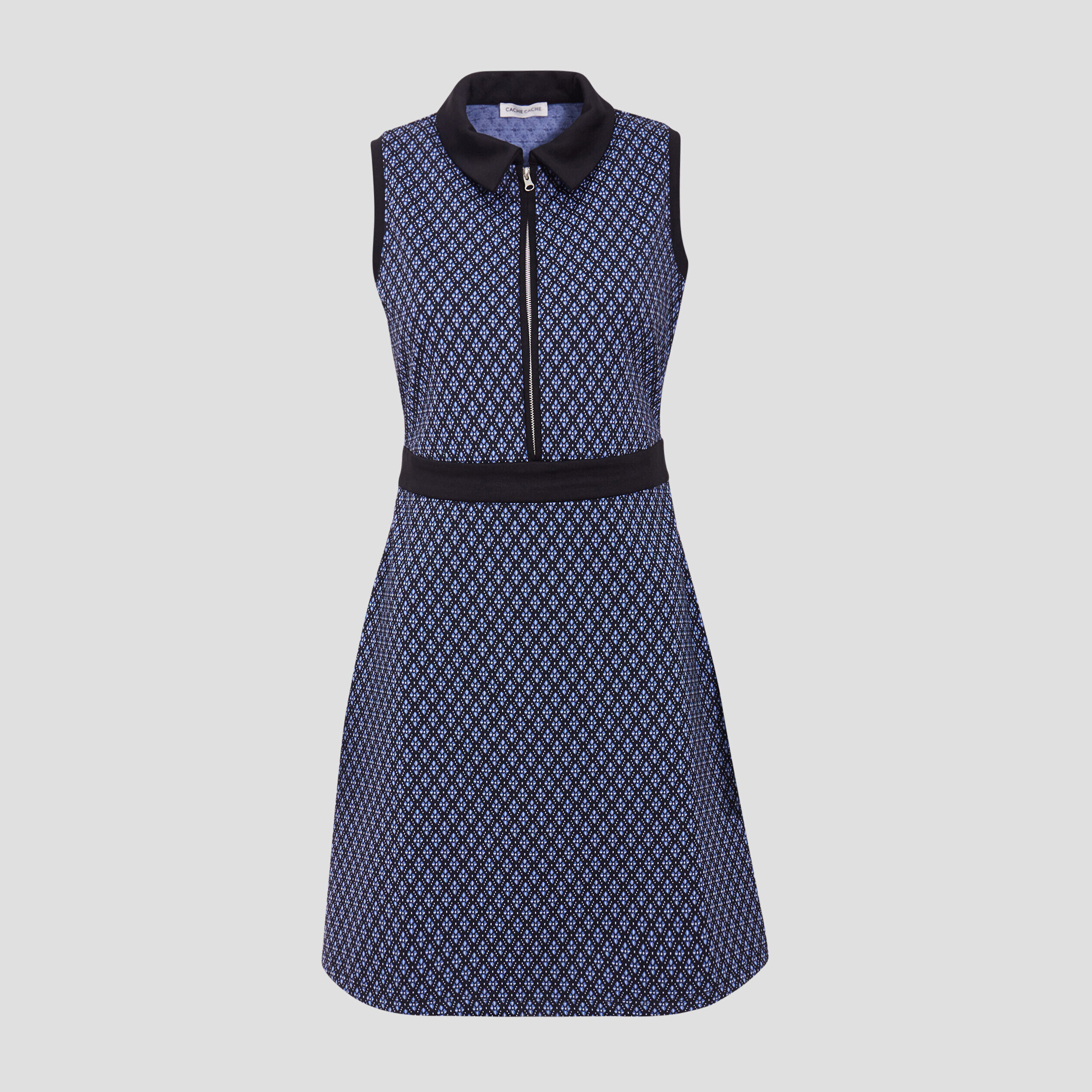 Robe trapèze sans manches noir femme | Cache Cache