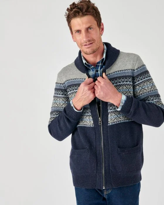 Gilet zippé maille jacquard