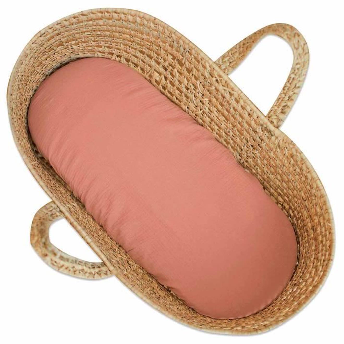 Drap housse couffin ovale en gaze de coton, Jeanne Terracotta Dès la naissance orange