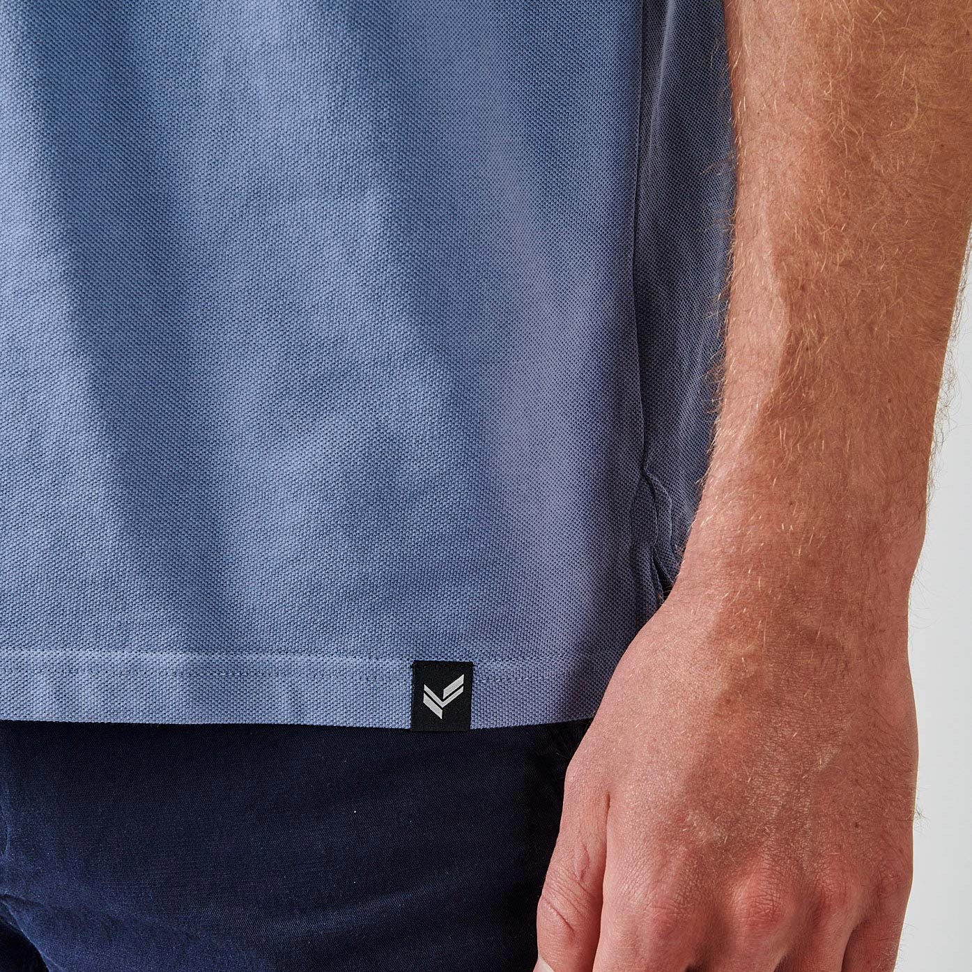 RAYOC  Polo bleu homme 100% coton bio