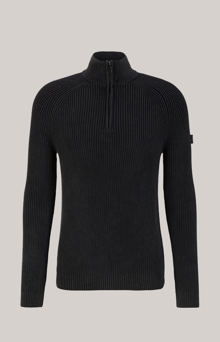 Baumwoll-Pullover Henricus in Schwarz-Grau