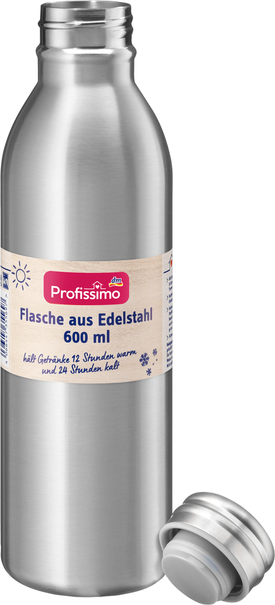 Flasche aus Edelstahl 600ml Edelstahlfarben, 1 St