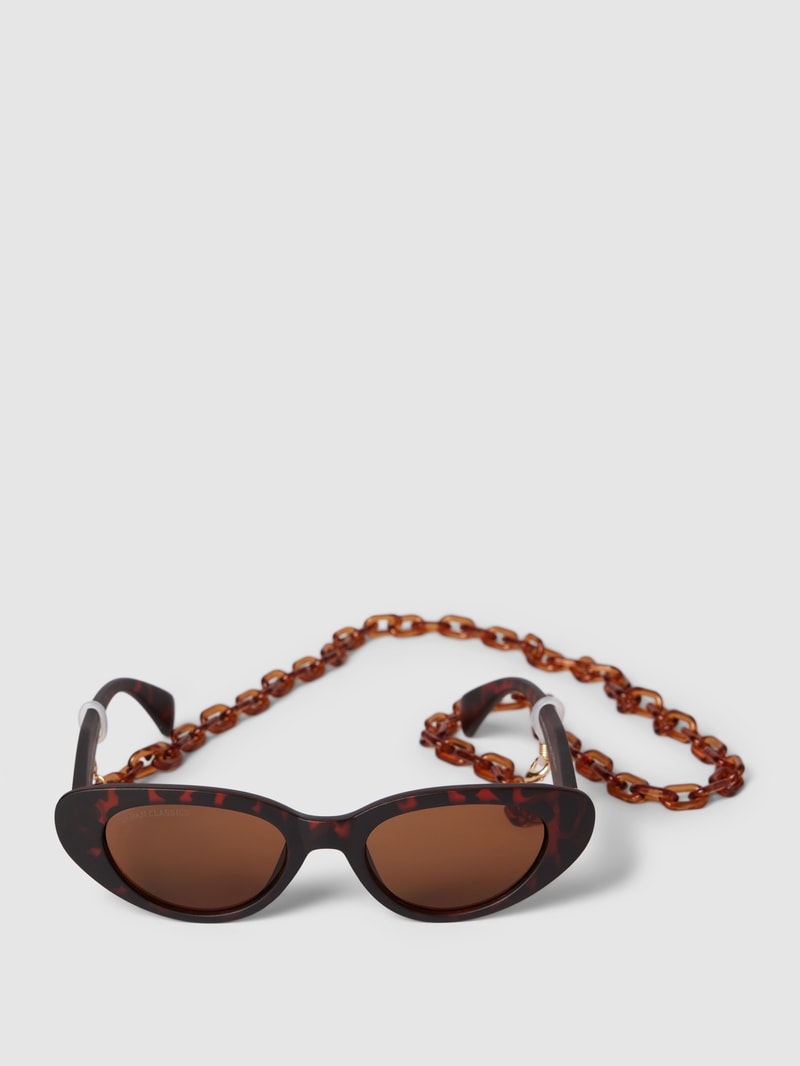Sonnenbrille mit Animal-Print Modell 'Puerto Rico' in mittelbraun