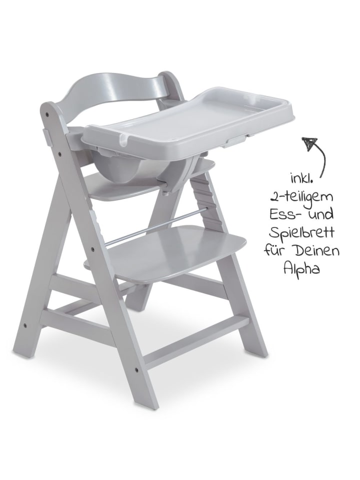 Hauck Hochstuhl Alpha Plus Grau im Sparset inkl. Sitzkissen in grau,schwarz günstig kaufen onesize