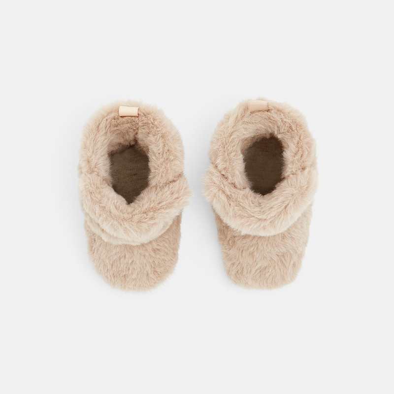 Chaussons souples fausse fourrure doublés