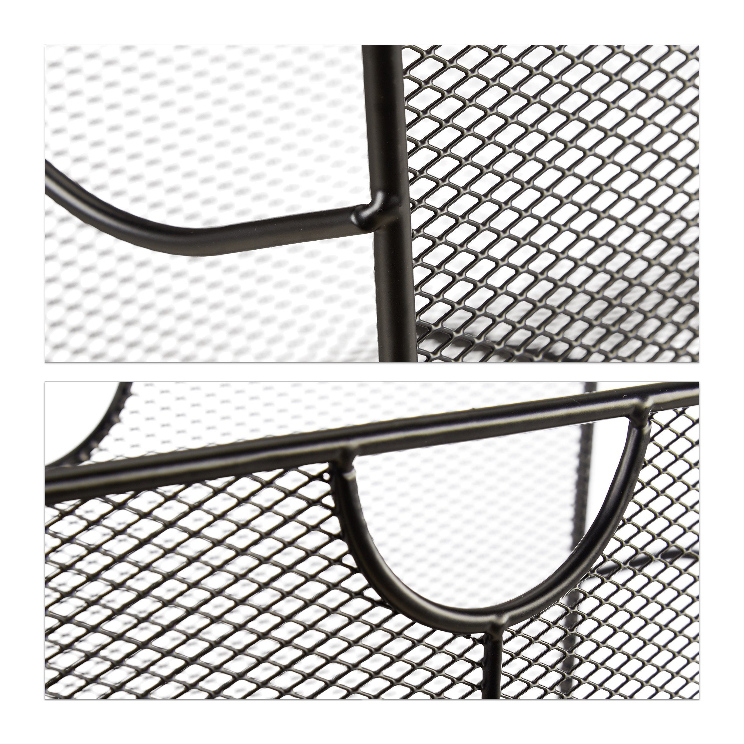 relaxdays Zeitungsständer Zeitungsständer Mesh, Schwarz