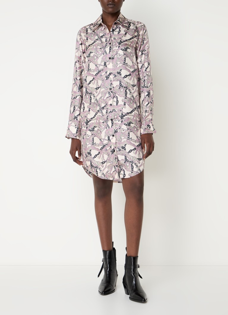 Rochie scurtă Rais din mătase de la Zadig&Voltaire, cu imprimeu