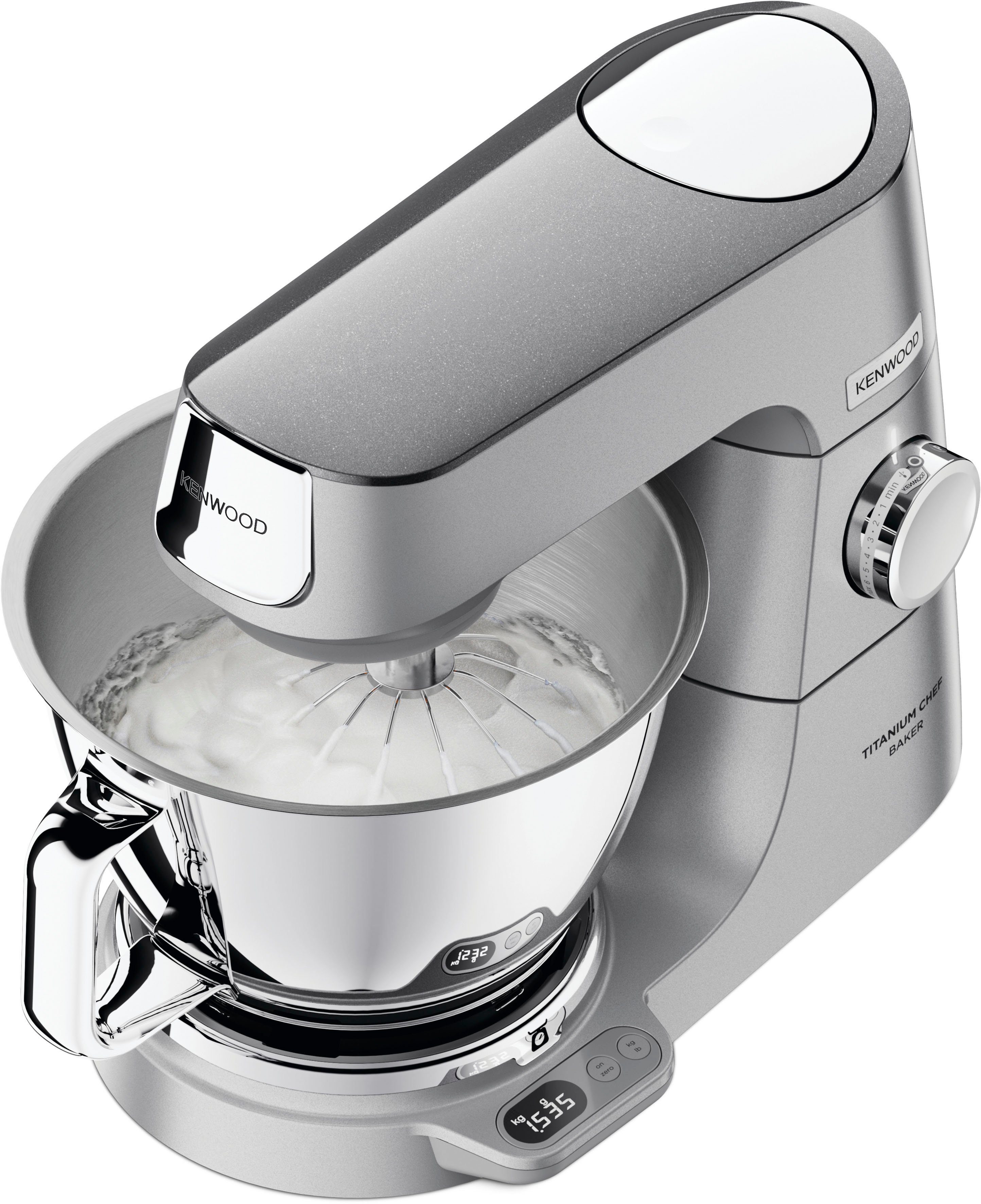 KENWOOD Küchenmaschine Titanium Chef Baker KVC85.594SI, 1200 W, 5 l Schüssel, inkl. umfangreiches Zubehör, mit integrierter EasyWeigh Waage