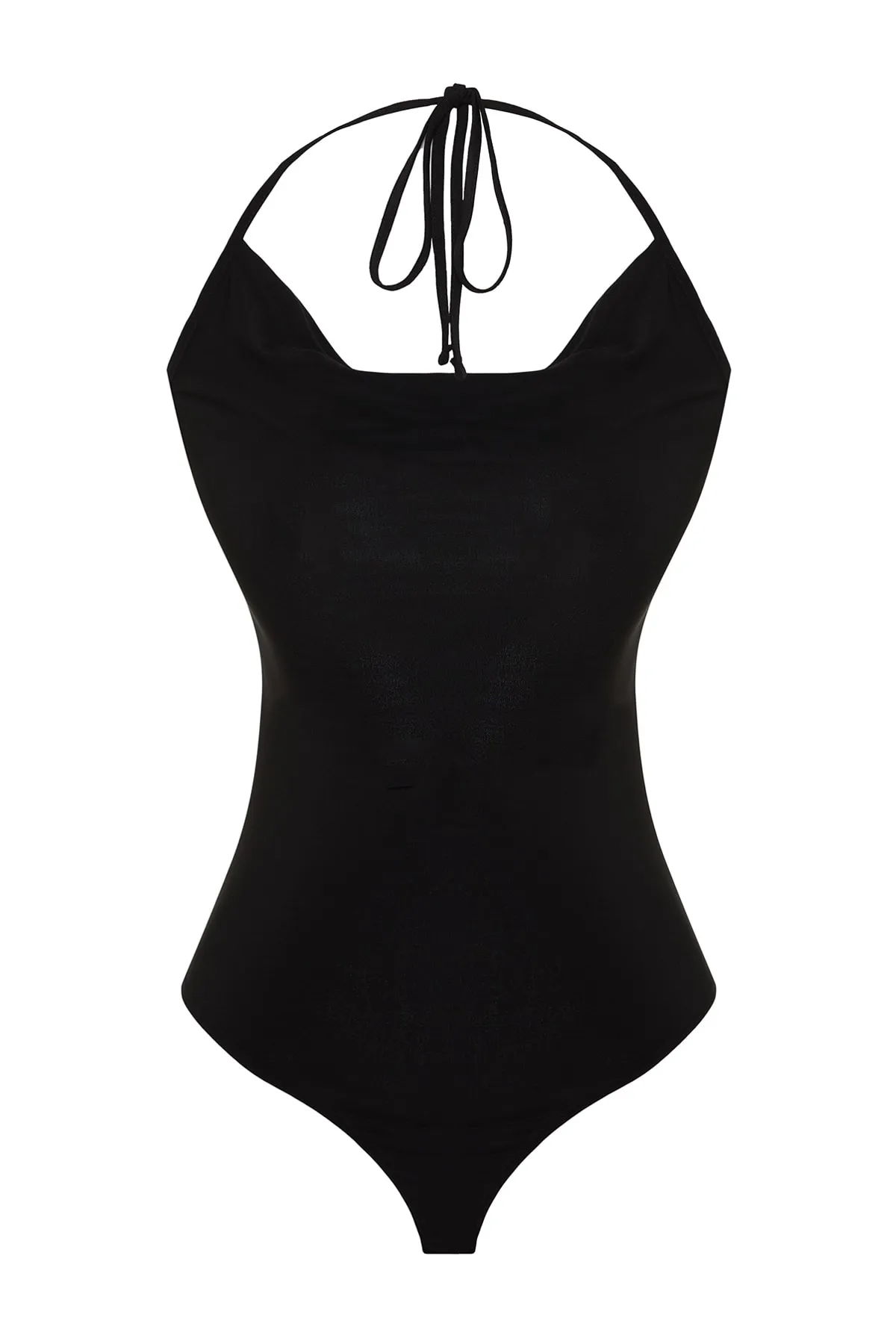 Trendyol Collection  Schwarzer Strickbody mit Degaje-Kragen TPRSS23BD00050