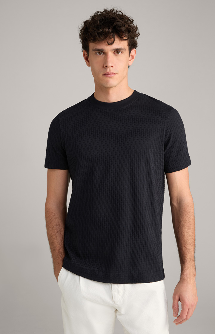 T-Shirt Bruce in Navy strukturiert