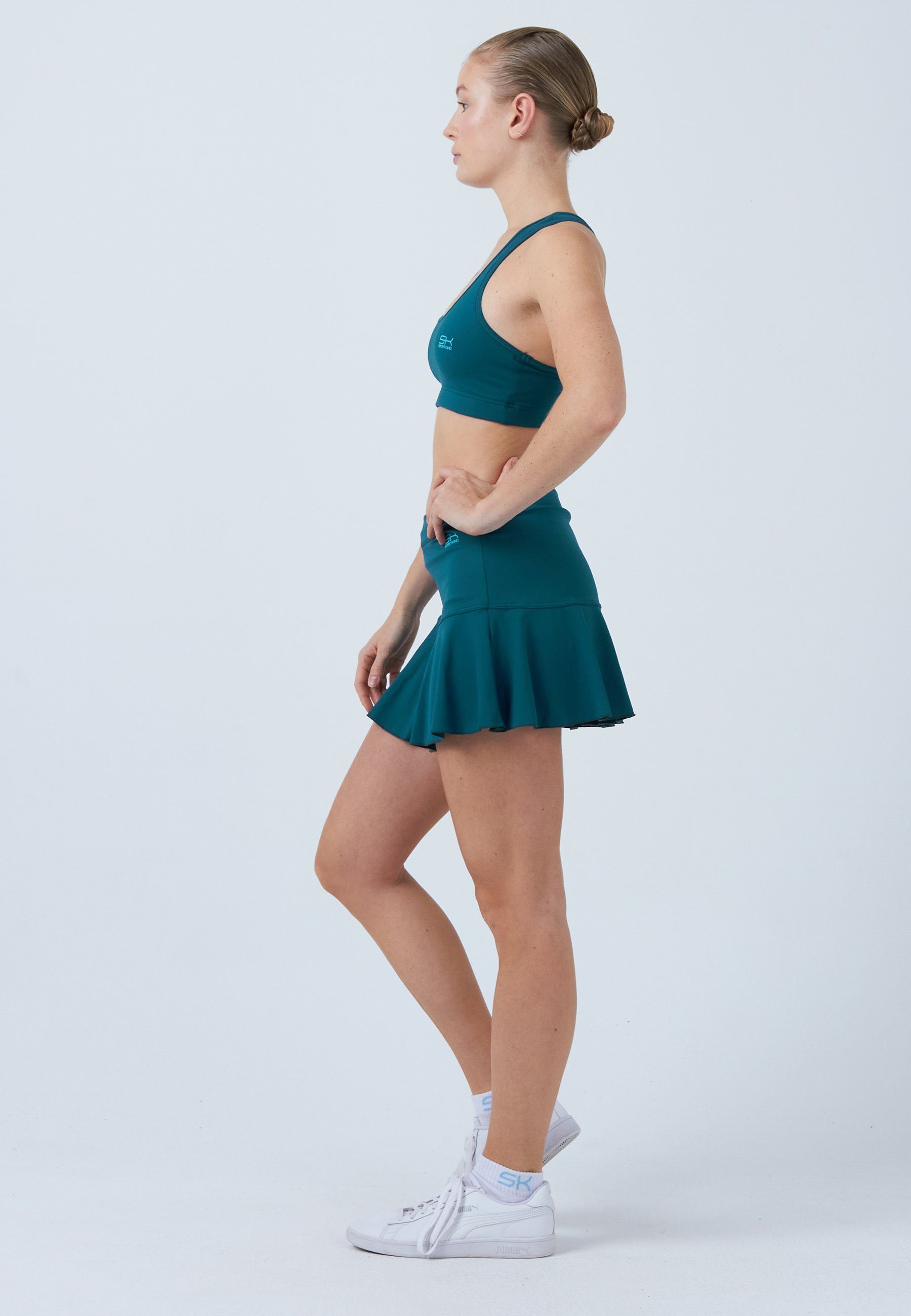 SPORTKIND Tennisrock Glockiger Tennis Skort Mädchen & Damen petrol grün