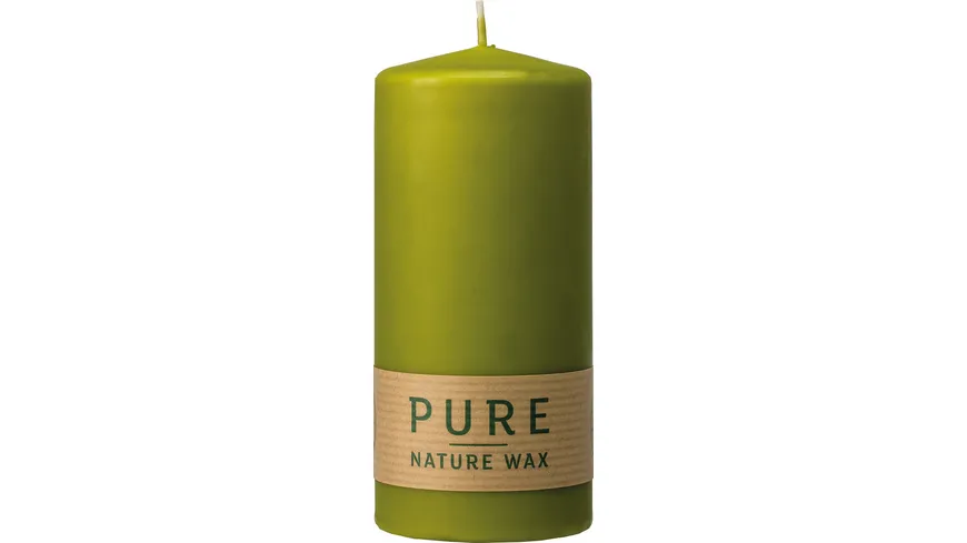Stumpenkerze Natural Wax PURE 13/6cm olive