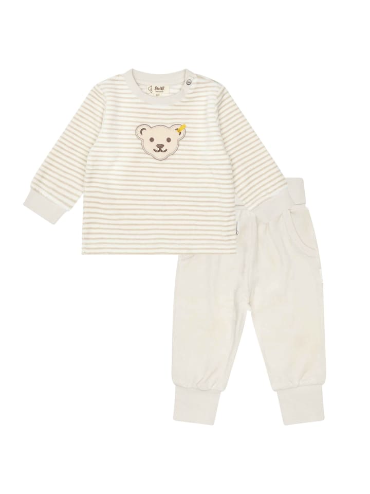 Steiff Strampler in Beige/Weiß günstig kaufen