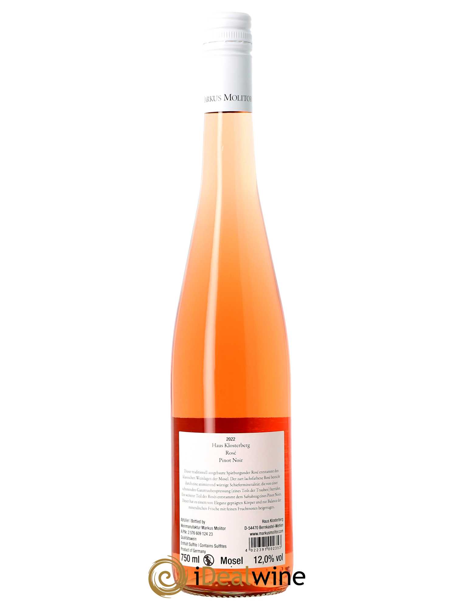 Pinot Noir Markus Molitor Haus Klosterberg  2022 - Lot de 1 Bouteille