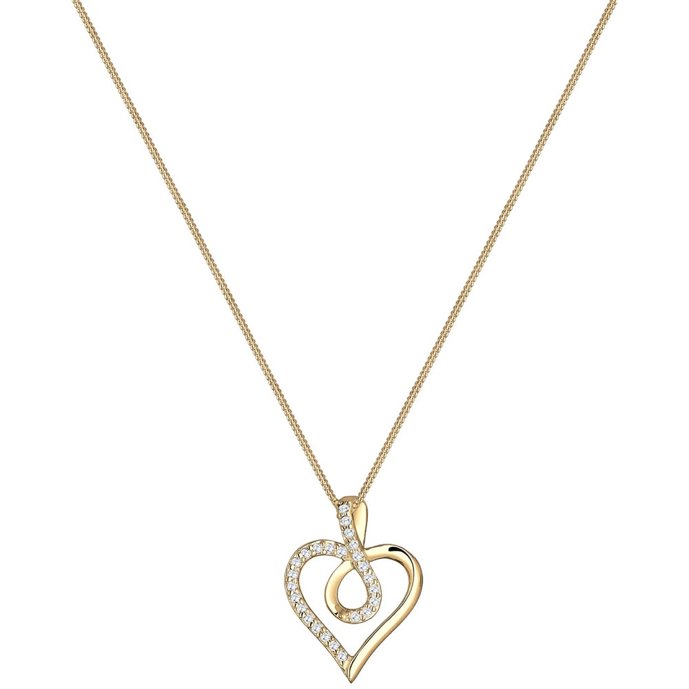 Elli Elli Collier Femme Infinité Symbole Coeur avec Cristal de Zircone - (925/1000) Ar collier