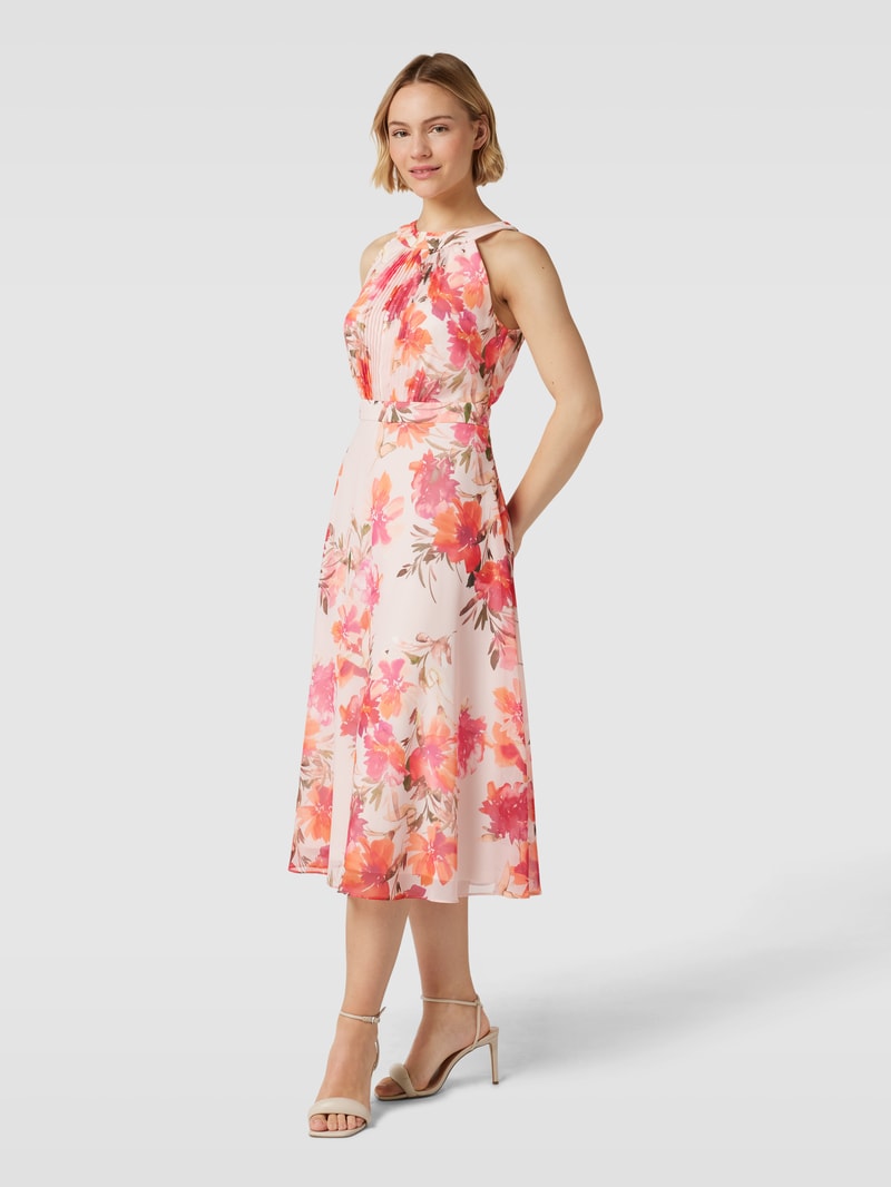 Cocktailkleid mit Neckholder in apricot