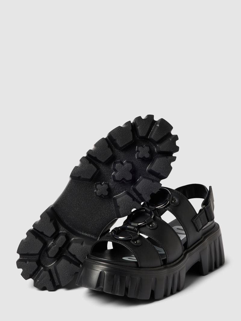 Sandalen mit Plateausohle in schwarz