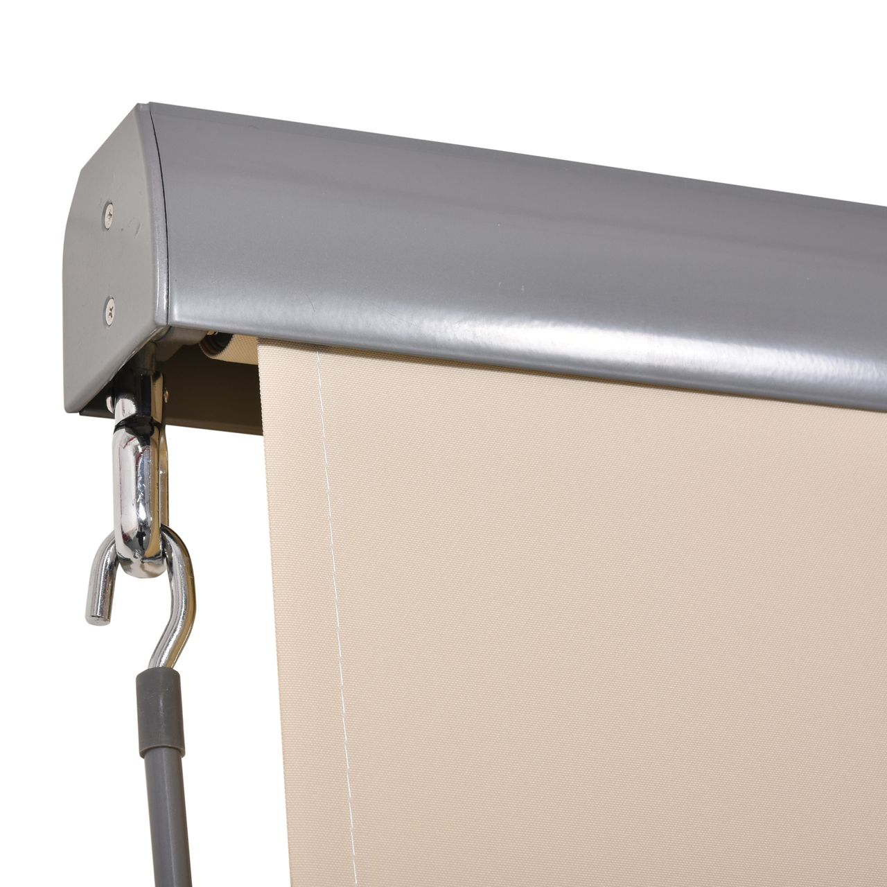Outsunny Senkrechtmarkise Balkonmarkise Vertikalmarkise Seitenrollo Sichtschutz mit Handkurbel Cremeweiß 160 x 250 cm