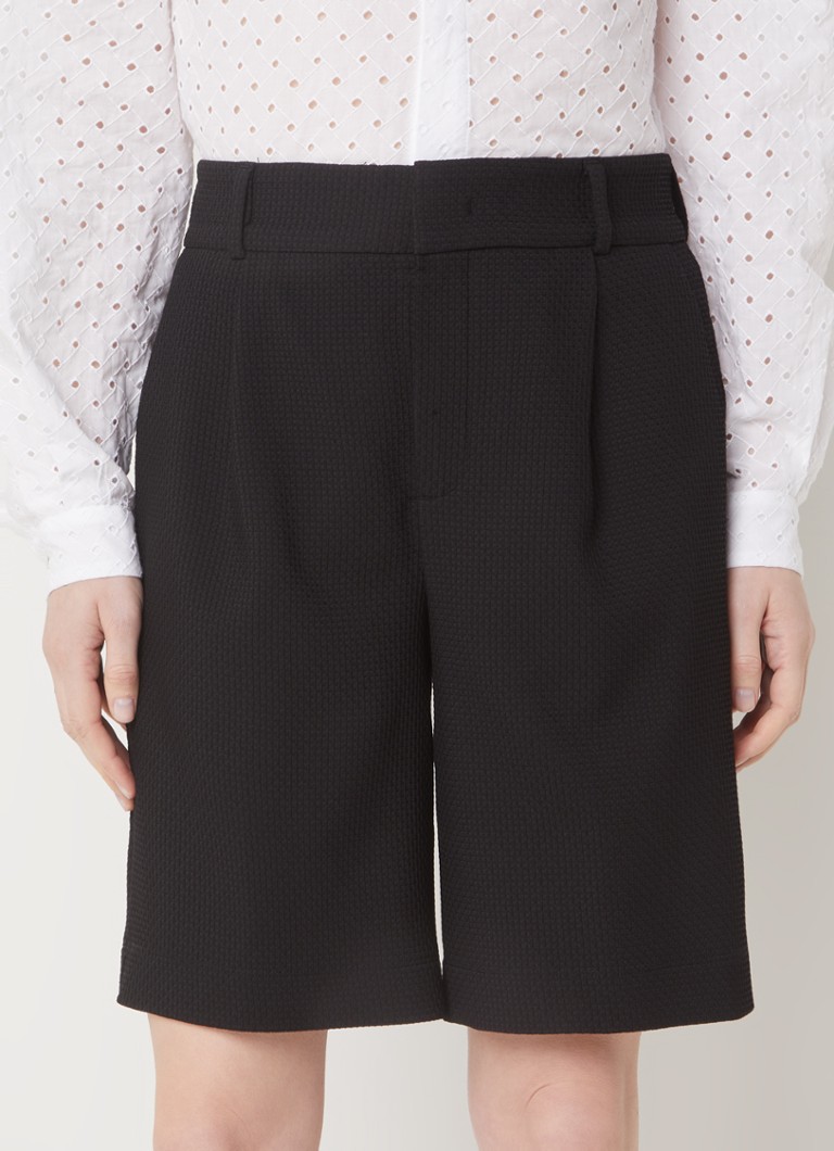 Vanilia Waffle high waist straight fit textured shorts