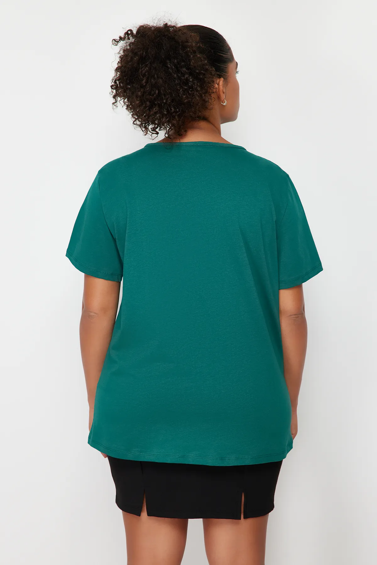 Trendyol Curve  Große Größen in T-Shirt - Grün - Relaxed Fit