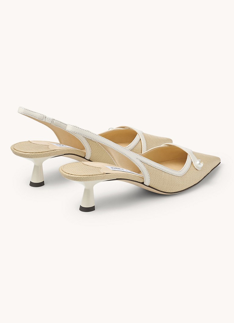Escarpins Jimmy Choo Amita 45 en raphia avec détails en agneau