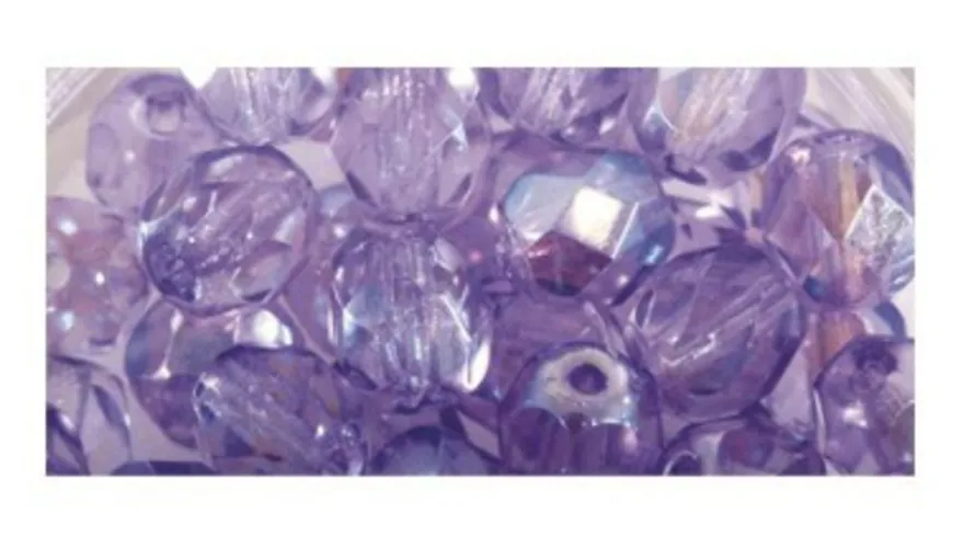 rayher Glas Schliffperle 6mm ø Flieder 50er Dose
