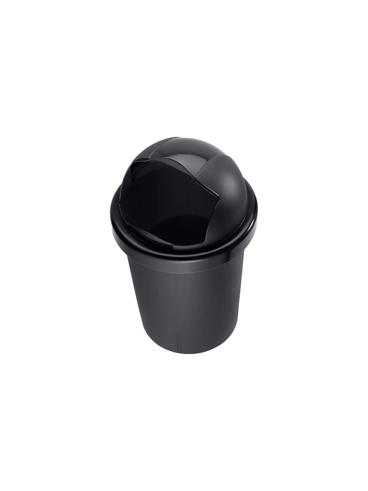 Rotho Roll Bob runder Mülleimer 30l mit Deckel, Kunststoff (PP) in Schwarz günstig kaufen onesize