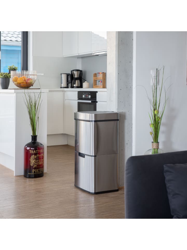 relaxdays Mülltrennsystem in Silber - 60l günstig kaufen onesize