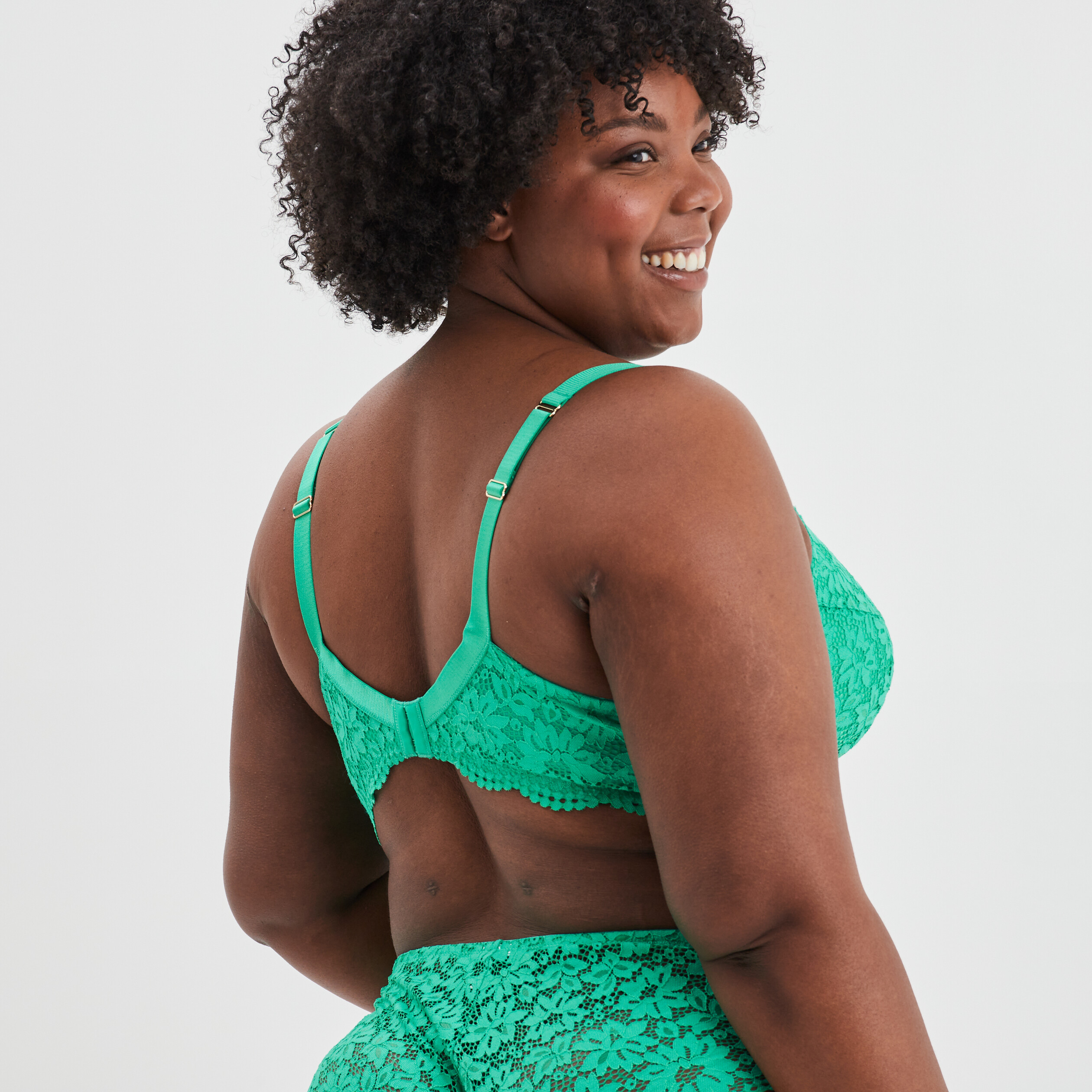 Soutien-gorge emboîtant dentelle vert menthe femme grande taille | La Halle