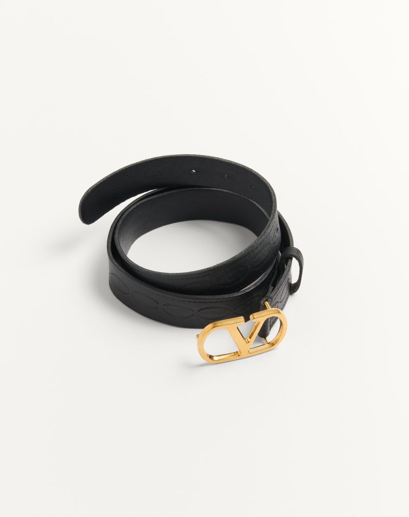 Cinto exclusivo VLogo em couro de bezerro 30 mm