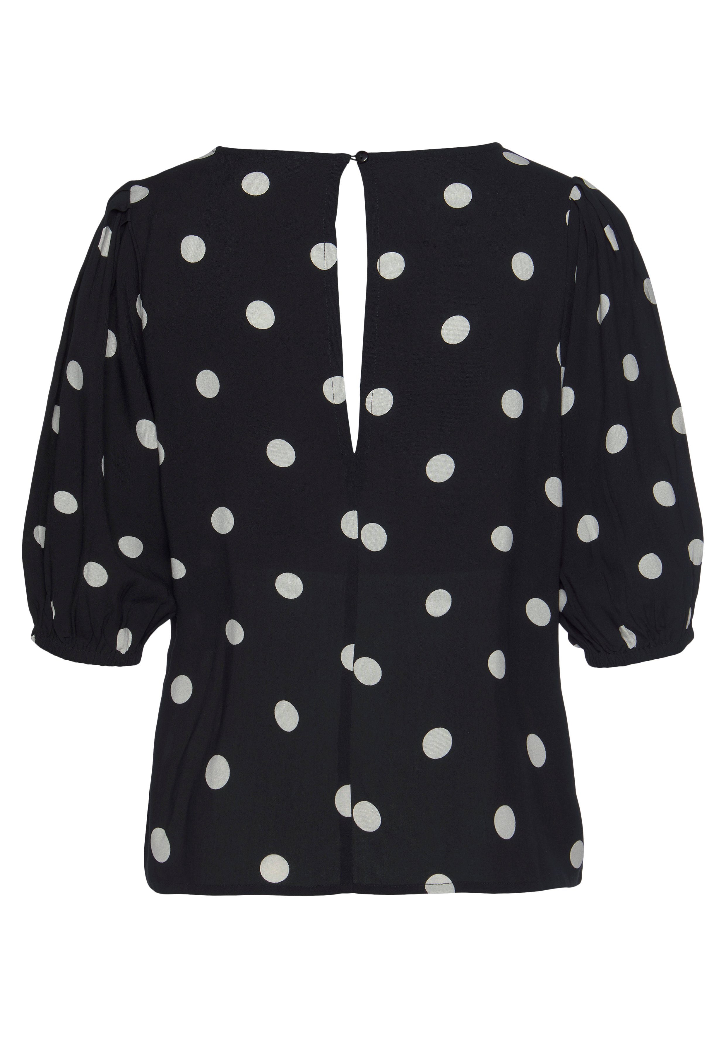 Vivance Schlupfbluse mit Punktedruck, Damenbluse, elegant, casual
