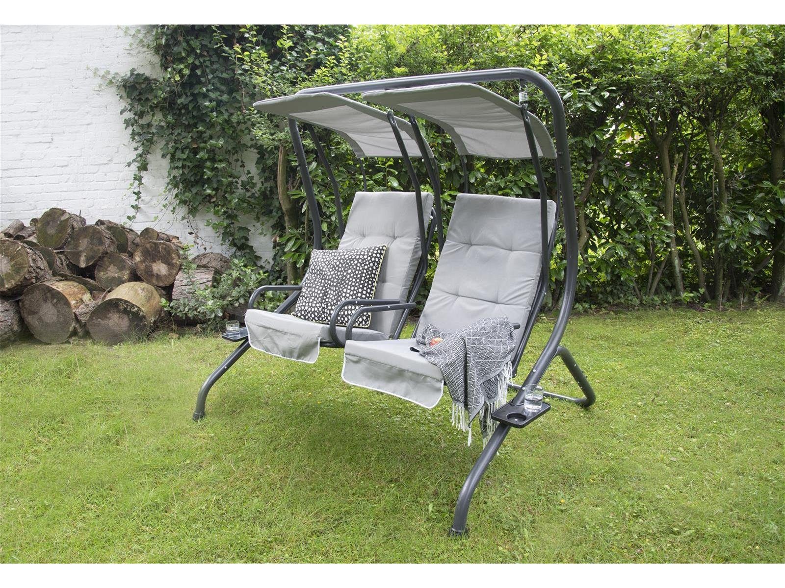 bellavista - Home&Garden® Hollywoodschaukel Hollywoodschaukel, 2-Sitzer, zwei getrennte Schaukeln mit Sonnendach